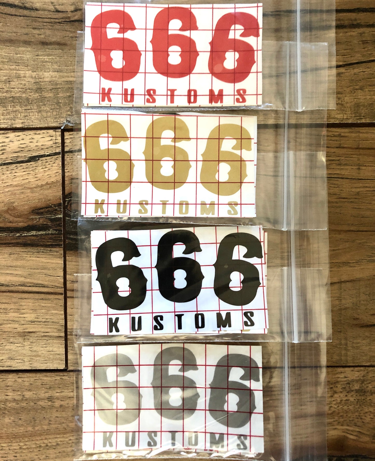 666 Kustoms 4X2.5inch Die Cut Decals 4pack