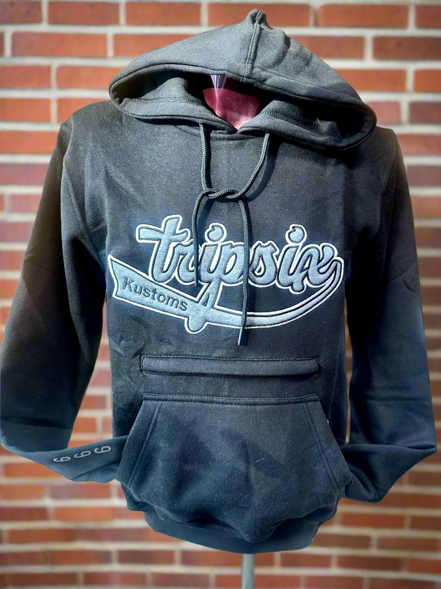 Tripsix Kustoms Embroidered Hoodie.