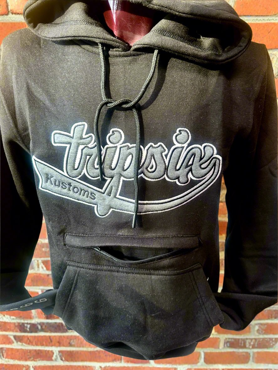 Tripsix Kustoms Embroidered Hoodie.