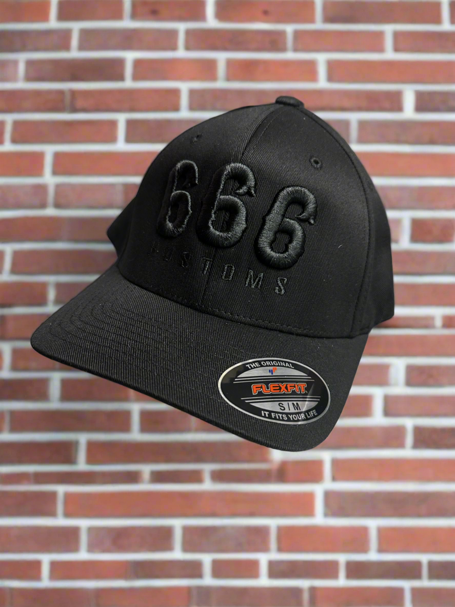 666 Black on Black Flexfit