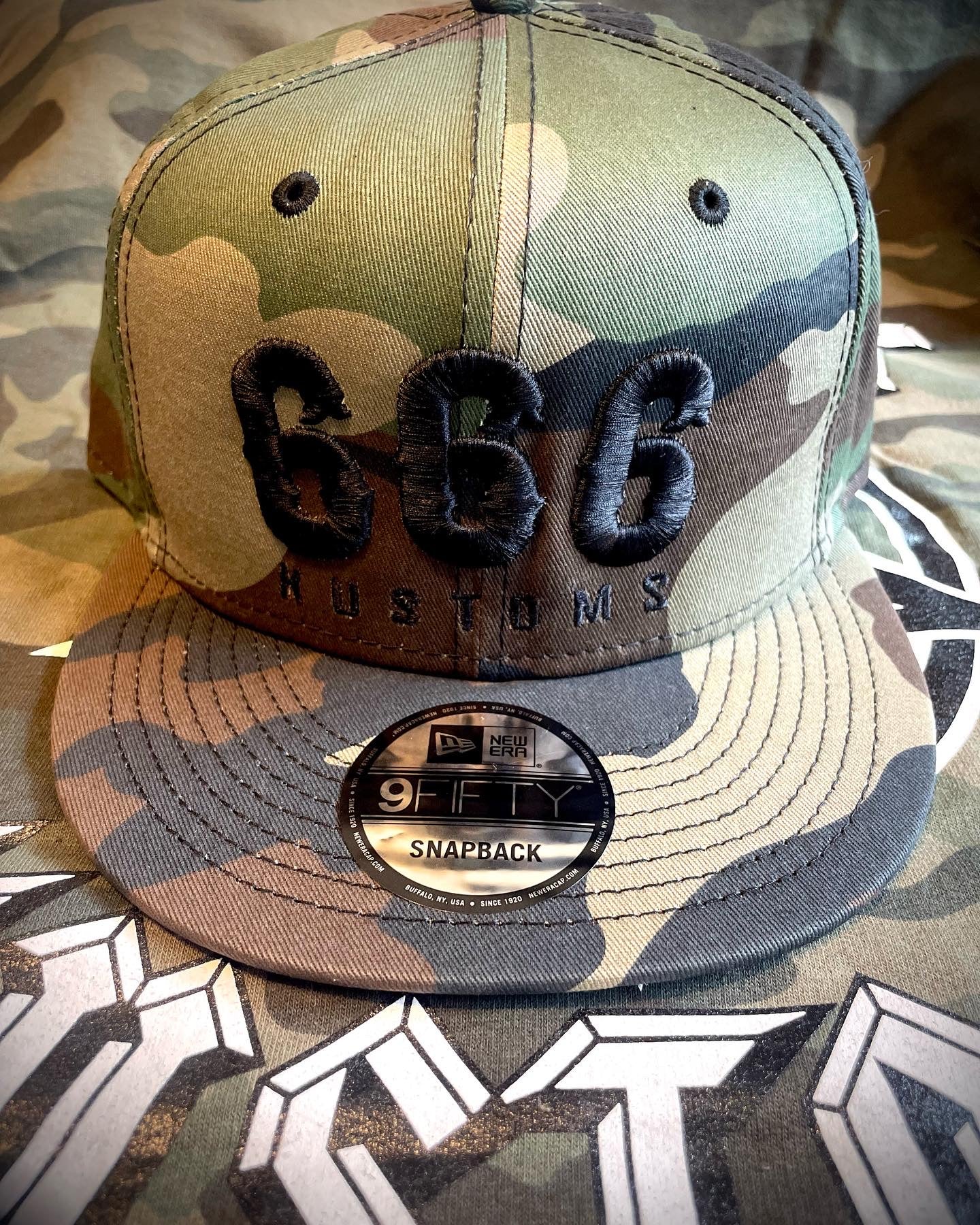666 Camo and Black Snapback