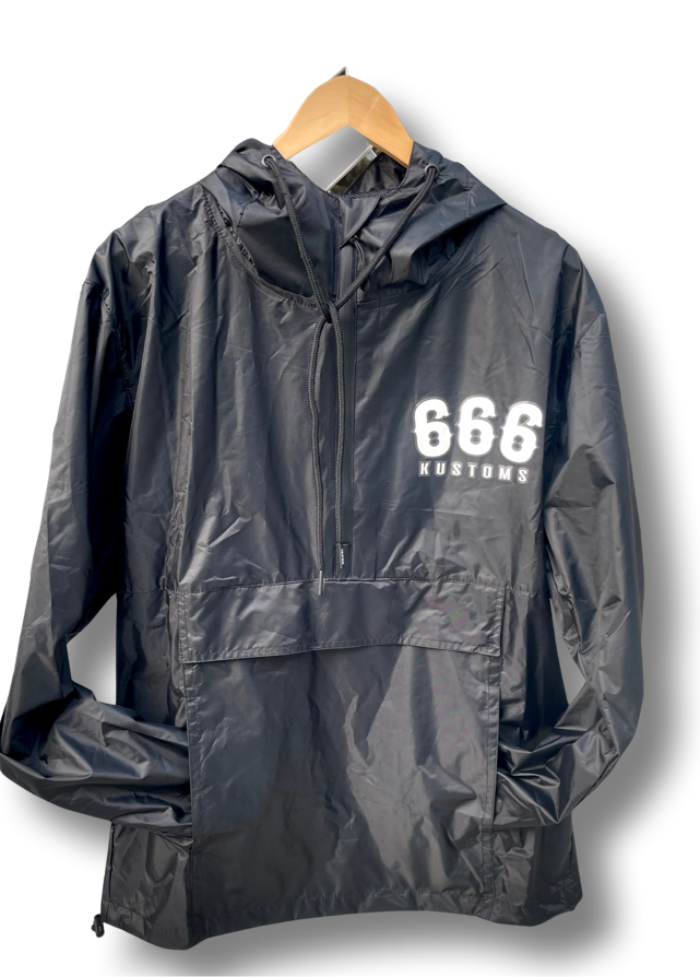 666 Black Anorak Waterproof Jacket