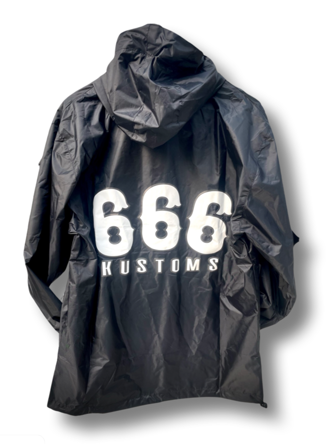 666 Black Anorak Waterproof Jacket