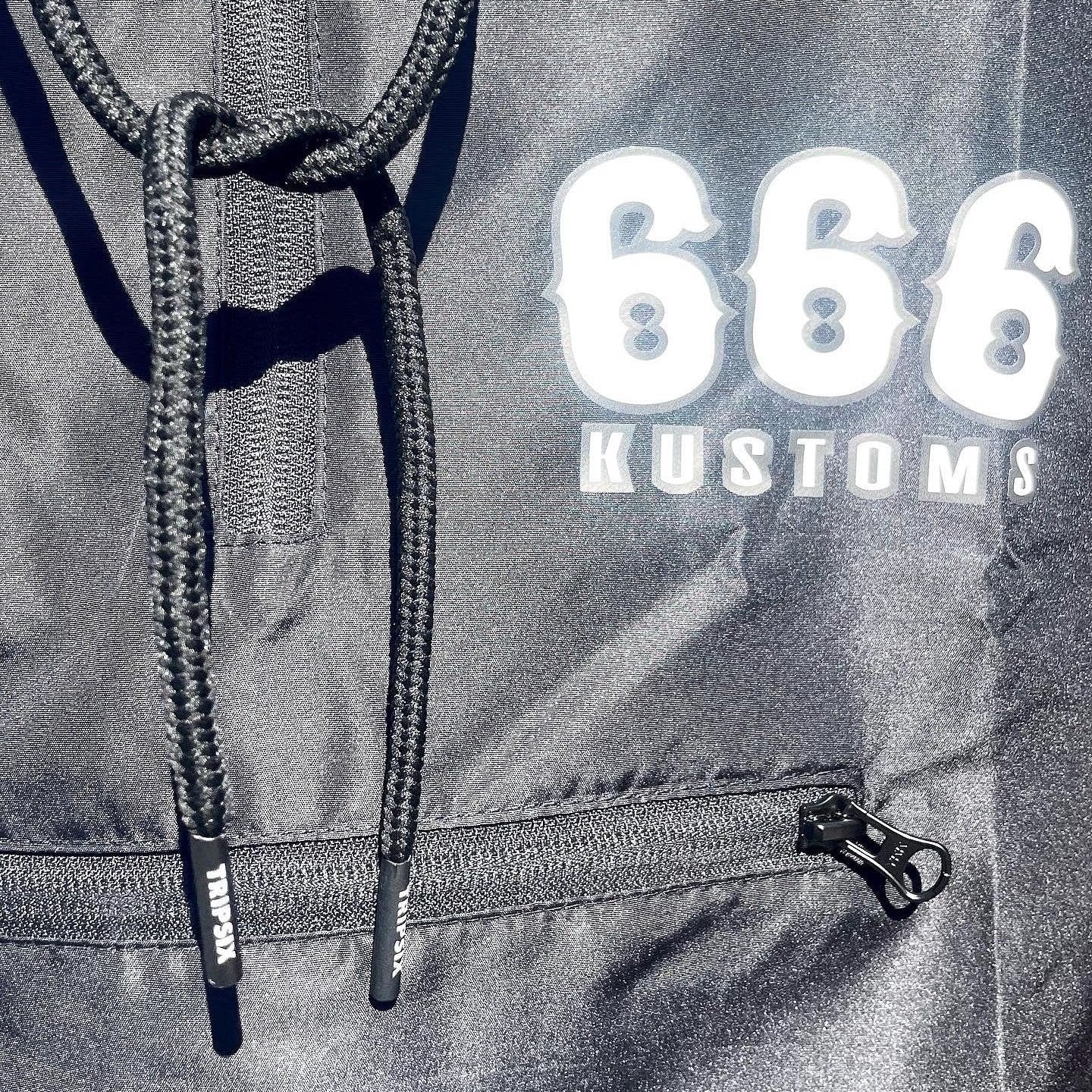 666 Womens Crop Black Windbreaker