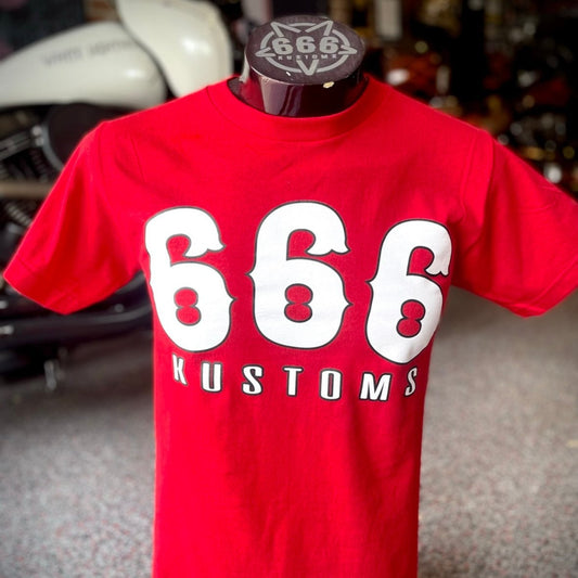 666 Kustoms Red & White T-shirt