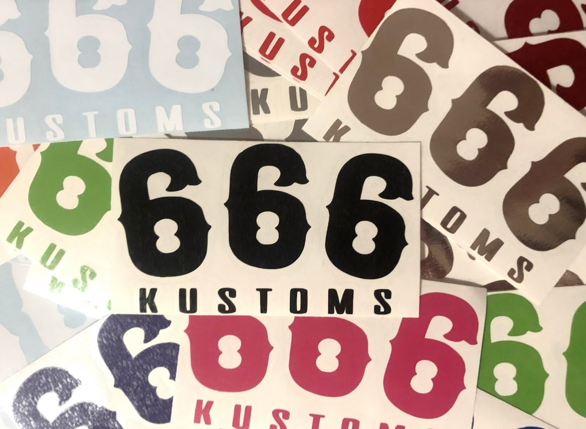 666 Kustoms vinyl die cut decals (new sizes available!)