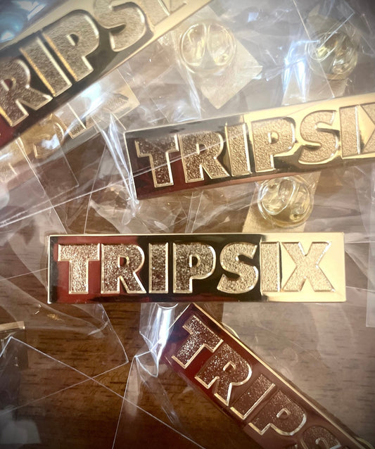 TRIPSIX gold die cut pin 2inch