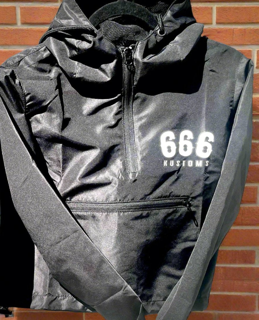 666 Womens Crop Black Windbreaker