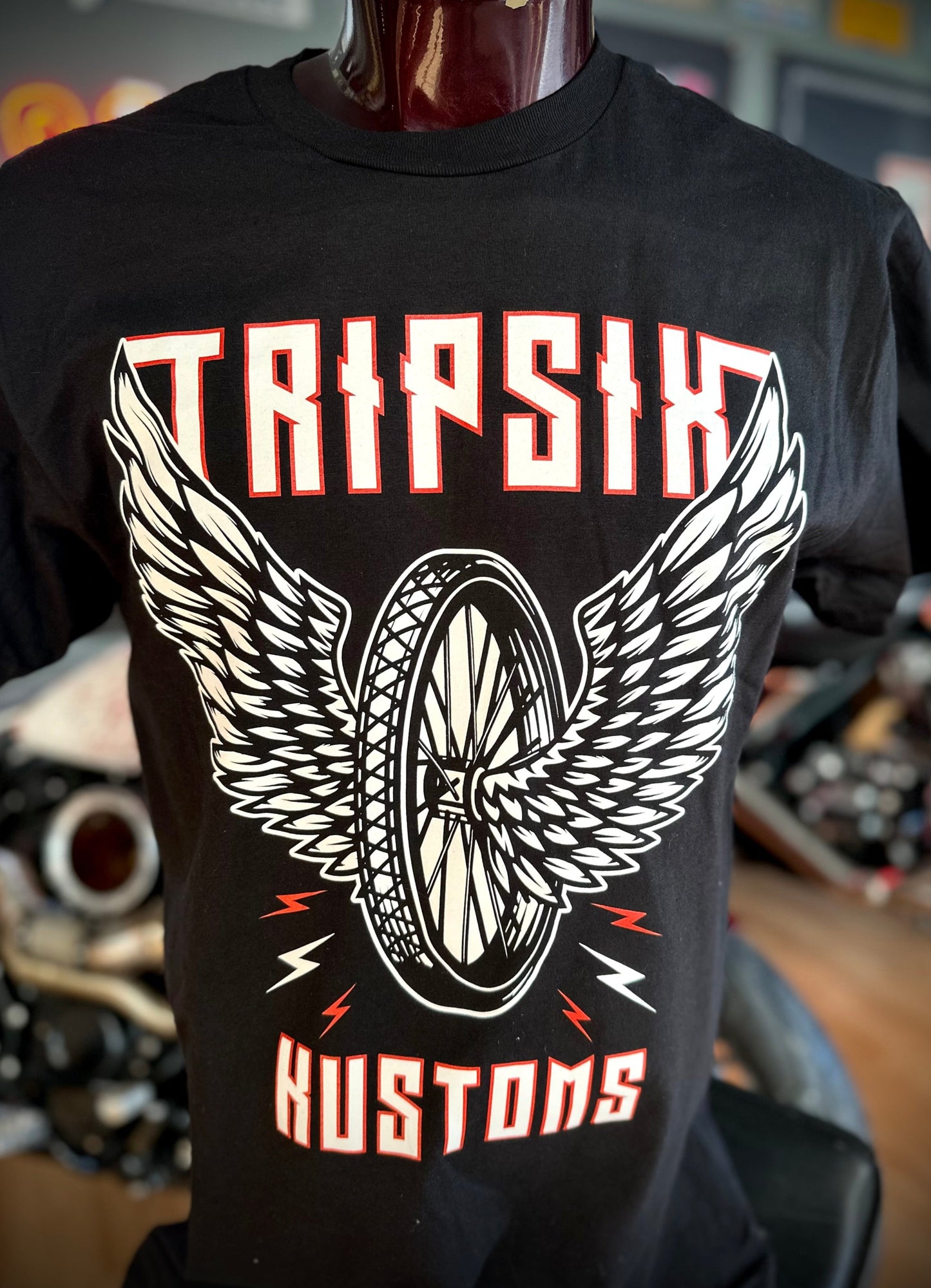 Tripsix Kustoms Winged Wheel T-shirt