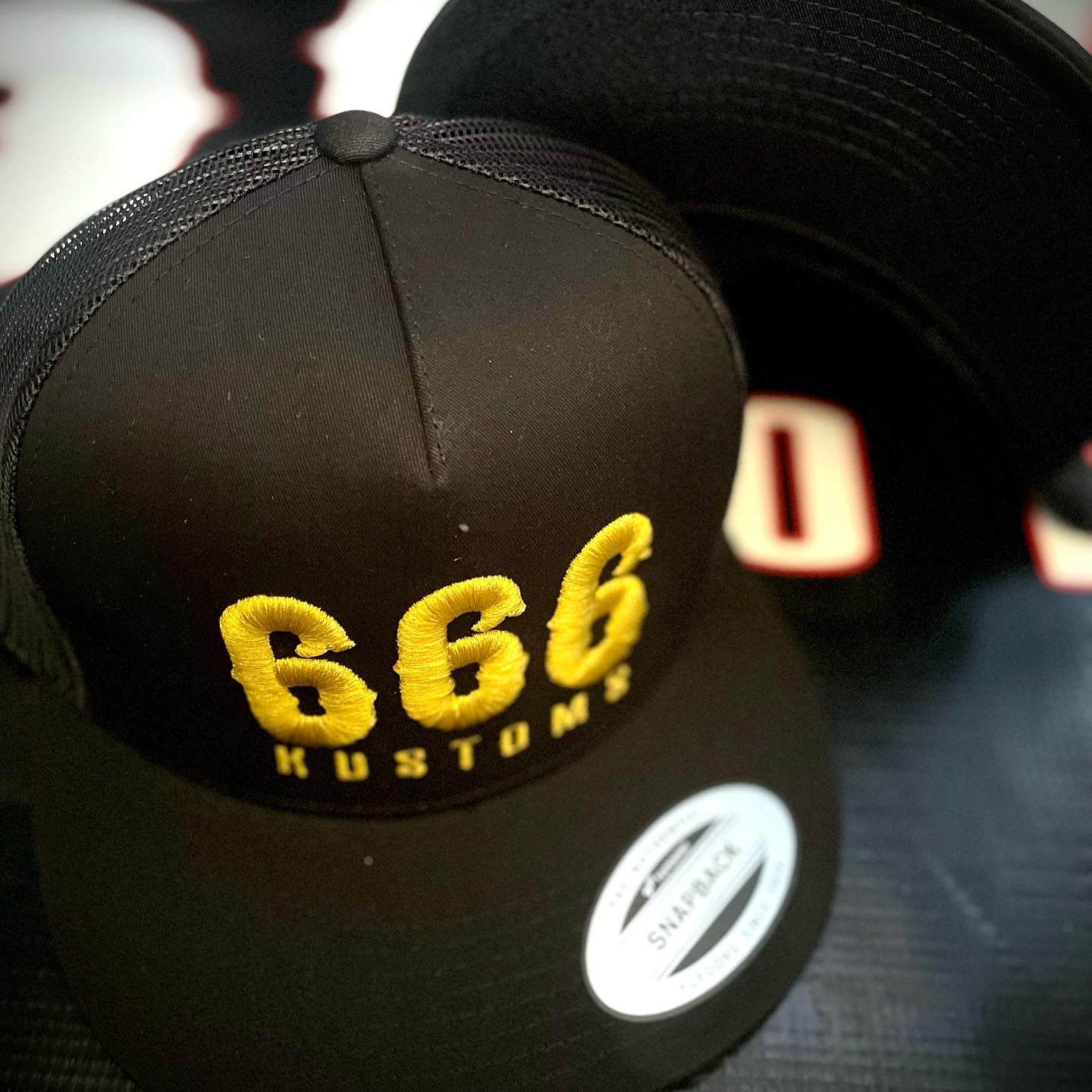 666 Kustoms Black & Gold SnapBack