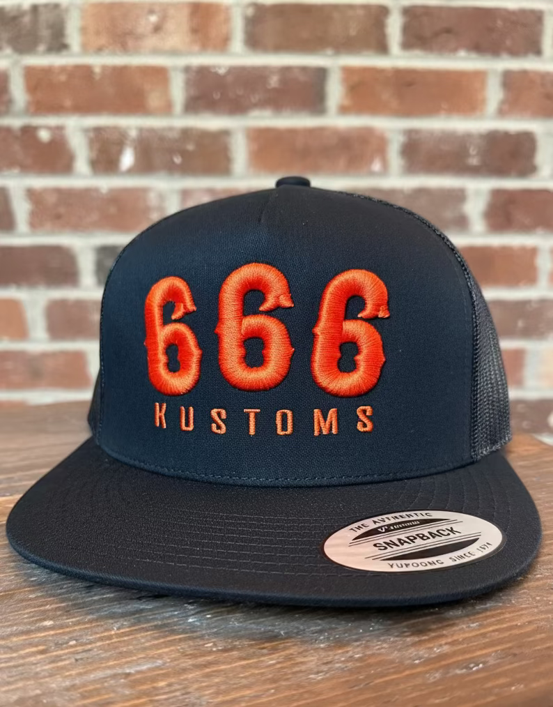 666 Orange & Black Snapback