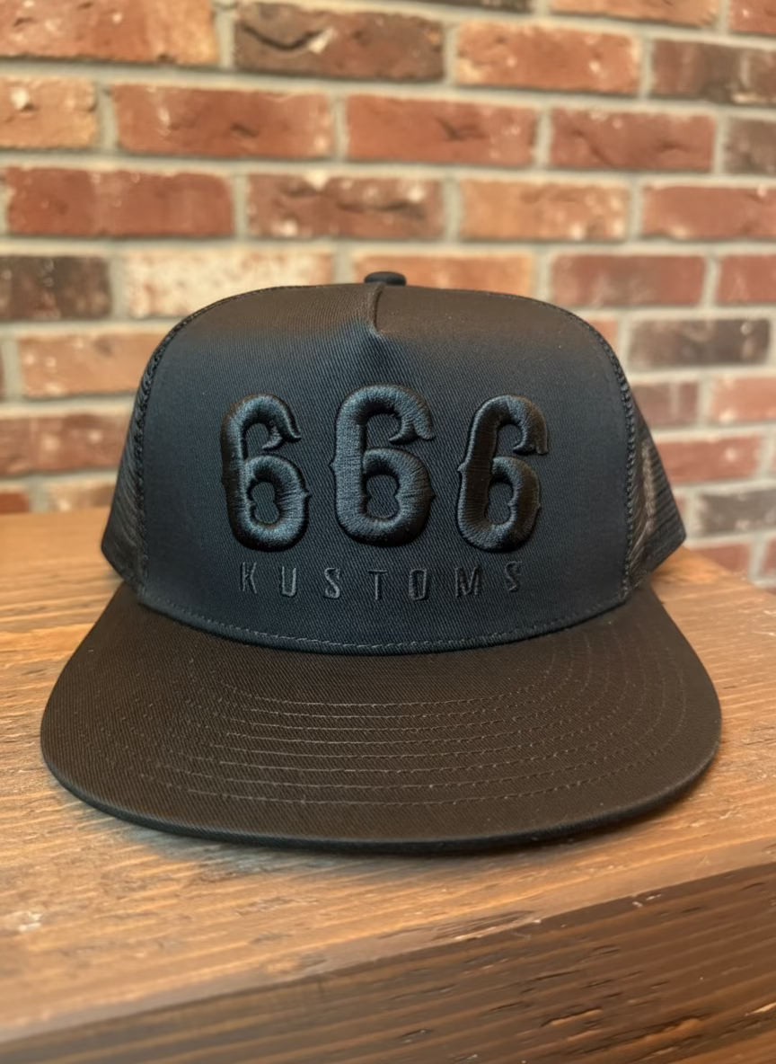 666 Black on Black Snapback